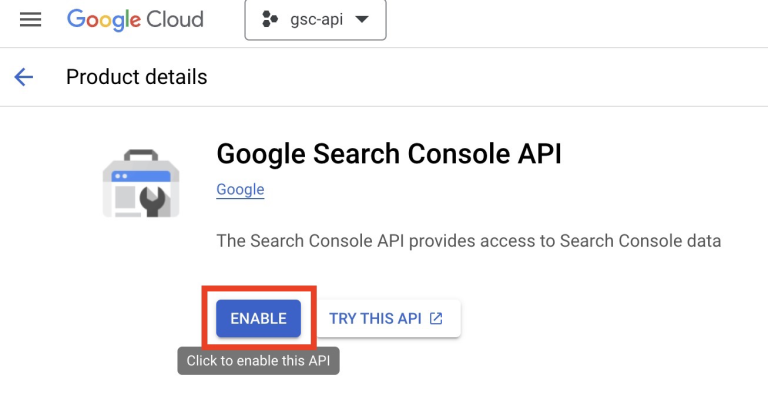 API Activation Confirmation Screen