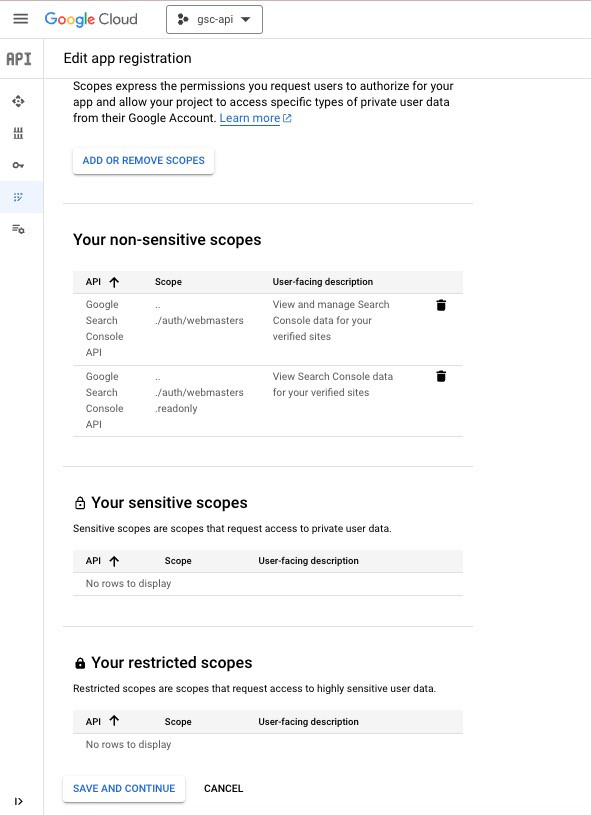 Settings Confirmation Screen