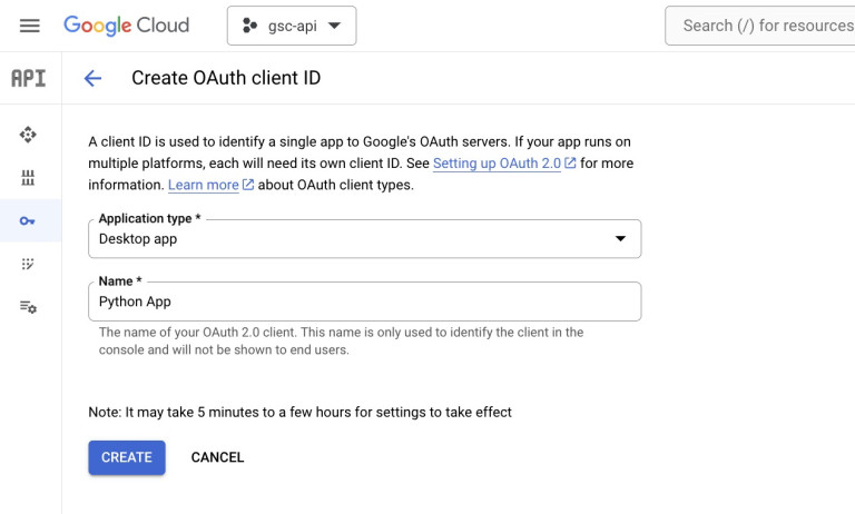 Application Type Selection Screen
