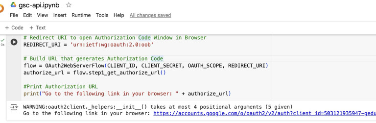 Google Authentication Screen